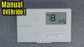 LUX Pro P711 P111 P721 LTX100E | Manual TEMP Override | Digital Thermostat