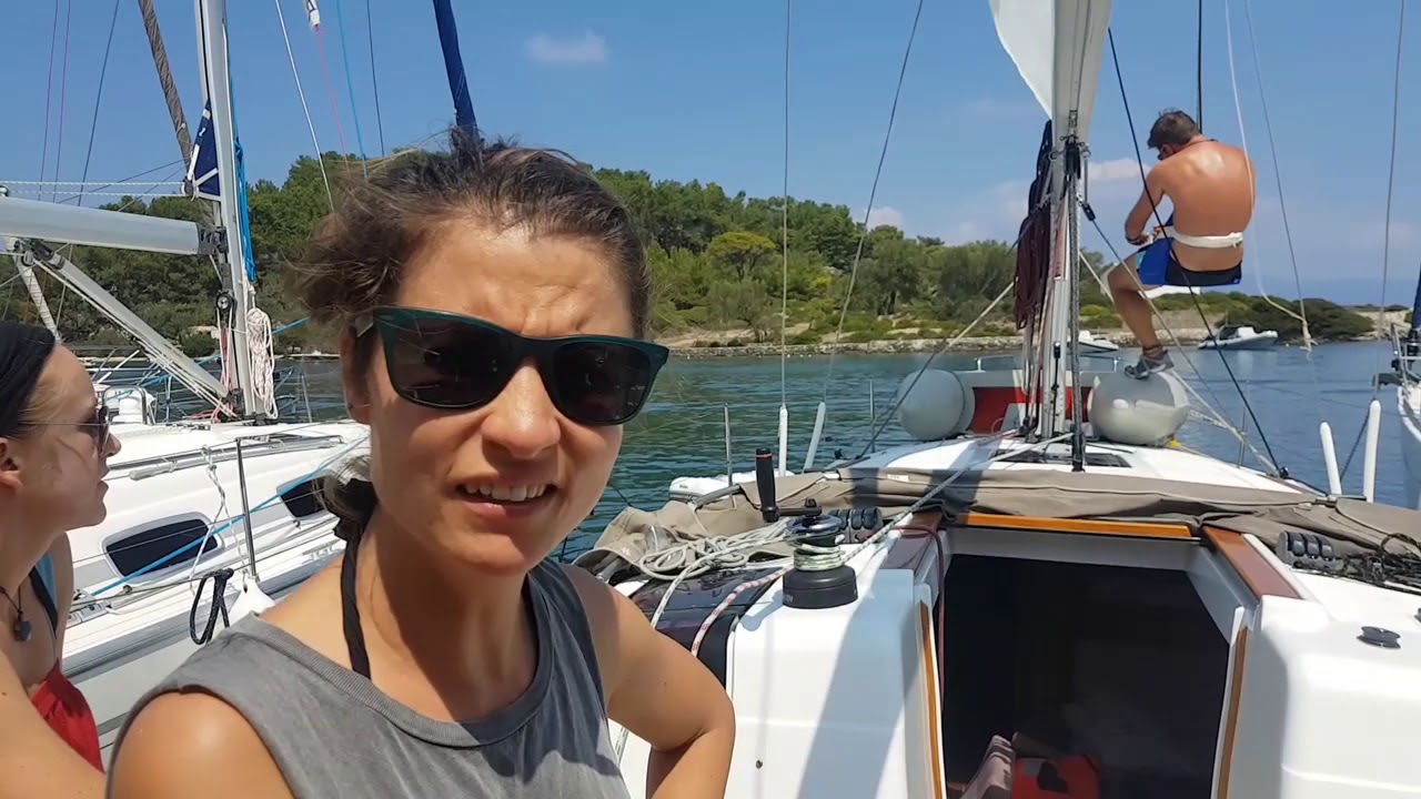 Broken sail, time to go up the mast