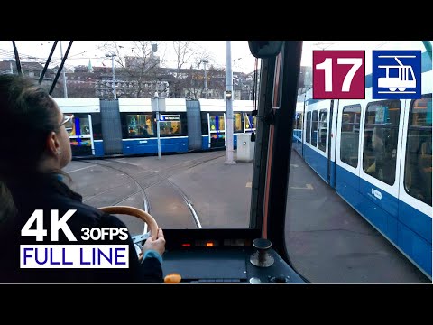 Cab Ride Zürich Tram 17 Full Line | Bahnhofstrasse - Werdhölzli Cab Ride [4K]