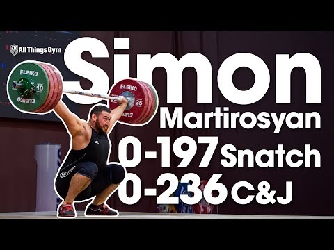 Simon Martirosyan 0-197kg Snatch 0-236kg Clean & Jerk Full Warm Ups 2017 European Juniors