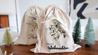Mistelzweig Weihnachtssäckchen Stickanleitung