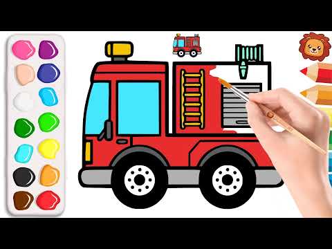 Coloriage Camion de pompier 🚒 Comment dessiner un camion de pompier