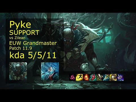 Pyke Support vs Zilean - EUW Grandmaster 5/5/11 Patch 11.9 Gameplay
