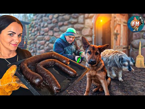 Real Life In The Village. Winter Cooking in Village. Blood Sausage Is A Local Traditional Delicacy❄️