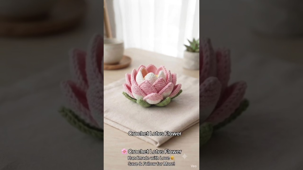 crochet Lotus flower 🌸#shorts #trending #viral #crochet