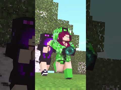 Minecraft Creeper Girl Falling - minecraft animation #shorts