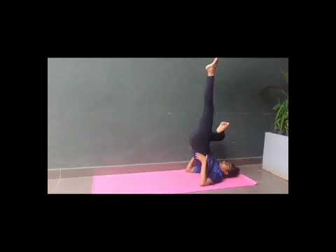 PADAMA SARWANGASANA//(Shoulderstand lotus pose yoga )//tutorial by madhavi hashinika