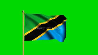 Tanzania National Flag | World Countries Flag Series | Green Screen Flag | Royalty Free Footages