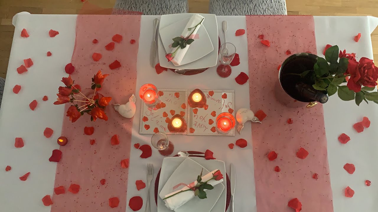 DECO DE TABLE ROMANTIQUE pour la st valentin