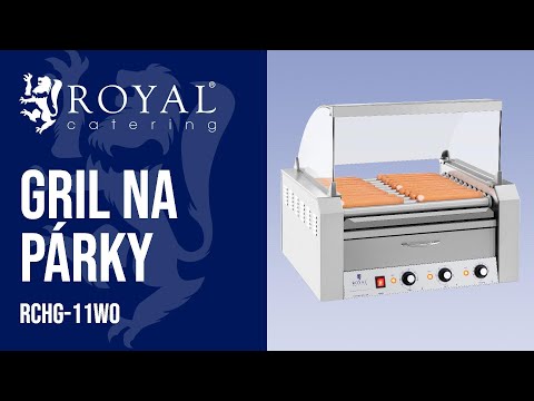 Video - Gril na párky - elektrický - 11 valcov - ohrievacia zásuvka - ušľachtilá oceľ