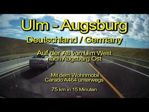 Ulm - Augsburg / Autobahn A8 / Deutschland (Germany) / Full length / 4x-Timelapse