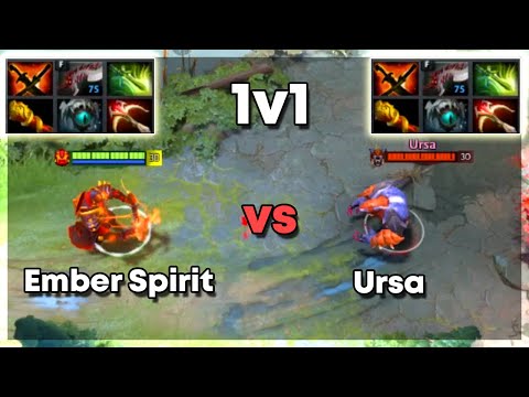 Ember Spirit vs Ursa with Full items | Level 30 Dota 2 1v1 | Who Will Win?
