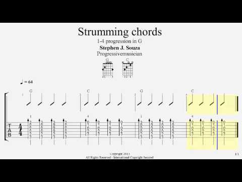 Guitar Pro 6 tutorial 1-4 chord progression