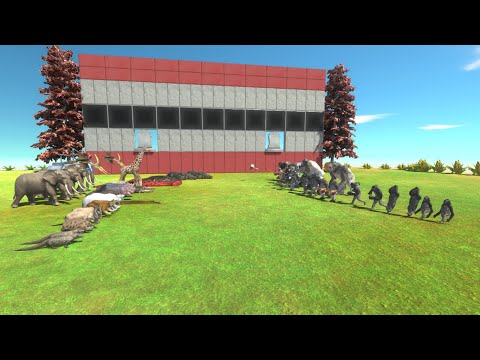 x2 Mutant primate vs x2 Modern mammals + x2 reptile-Animal Revolt Battle SImulator