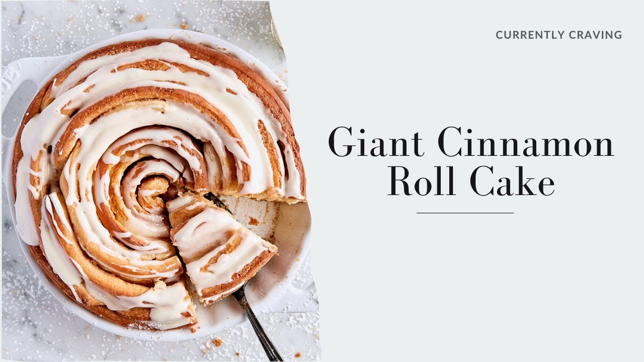 Giant Cinnamon Roll with Cream Cheese Glaze