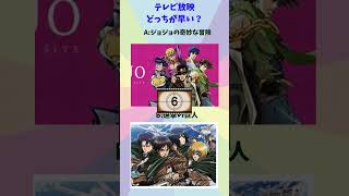 どっちが早い？25 #ジョジョの奇妙な冒険 #進撃の巨人  #面白い #雑学 #クイズ