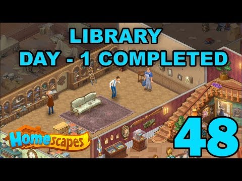 HOMESCAPES STORY WALKTHROUGH - LIBRARY - DAY 1 COMPLETED - GAMEPLAY - #48