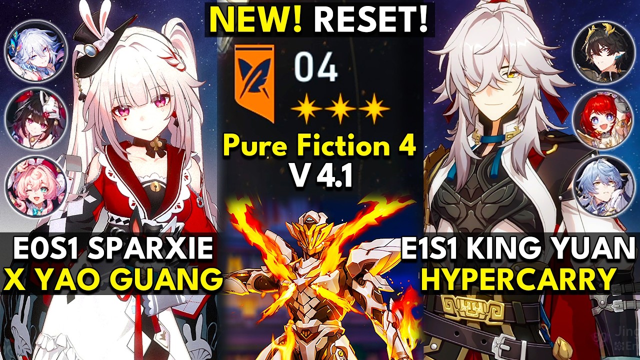 E0S1 Sparxie x Yao Guang & E1S1 Jing Yuan Hypercarry | Pure Fiction 4.1 Floor 4 3 Stars | HSR 4.1