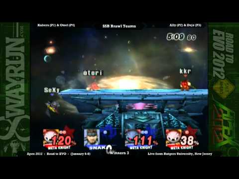 Apex 2012 - SSBB Teams W3 - Kakera + Otori VS Ally + Dojo