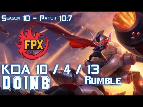 FPX Doinb RUMBLE vs LEBLANC Mid - Patch 10.7 KR Ranked