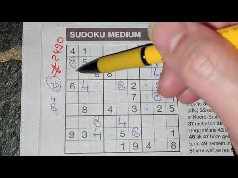 Once Again, regular Sudoku Solved! (#2490) Medium Sudoku puzzle. 03-18-2021