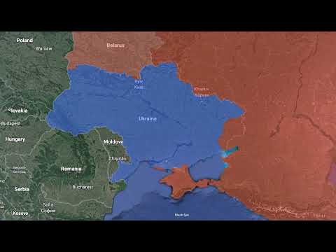 Russian Invasion Of Ukraine in 19 seconds (Using Google Earth) / First Hours