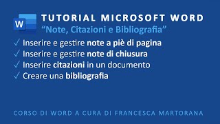 WORD | Microsoft 365 - Tutorial 22: Note, citazioni e bibliografia