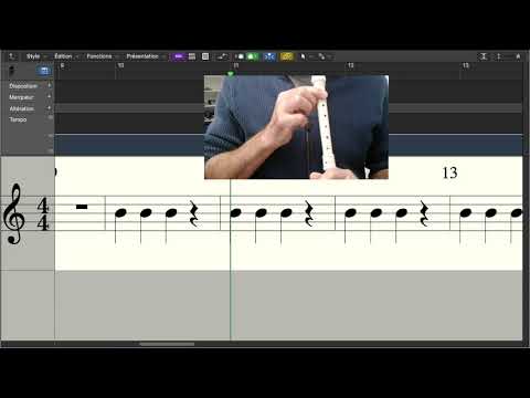 Premiers pas à la flûte à bec - pour un vrai do, ajouter le majeur.  Utilisez votre main gauche SVP