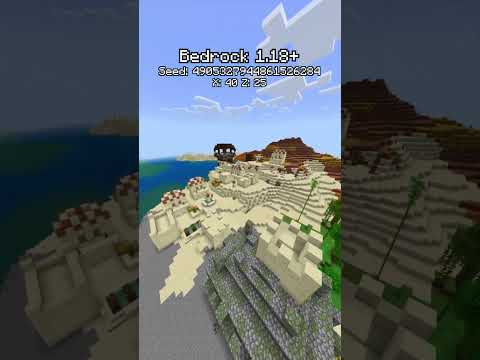 Seed Supplier - Minecraft Bedrock Seed 1.18/1.20 - Desert Village, Pillage, Jungle Temple Spawn #shorts #minecraft