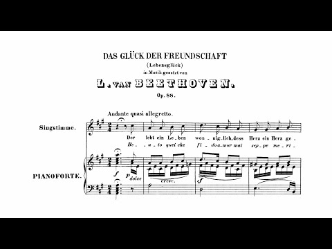 Beethoven: Das Glück der Freundschaft, Op. 88 (with Score)