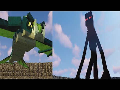 Mutant Enderman Vs. NAGA from Mowzie's Mobs in Minecraft - Mob Battle