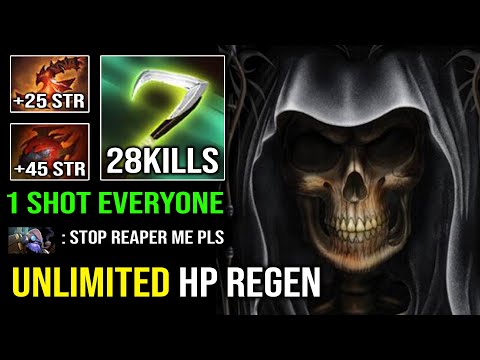 UNLIMITED HP REGEN Brutal 1 Shot Necrophos Super 1v5 Unkillable with Heart STR Blink Dota 2