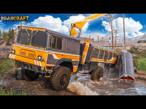 ROHRE im Fluss reparieren | Roadcraft 3/3 | Offroad Bau-Simulator