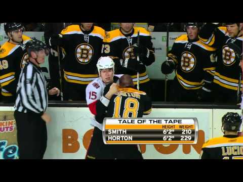 Nathan Horton scores, fights Zack Smith w/SlowMo 4/9/11 1080p HD NESN