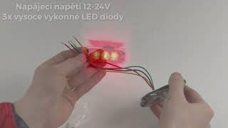 PROFI SLIM výstražné LED svetlo vonkajšie, červené, 12-24V, ECE R10