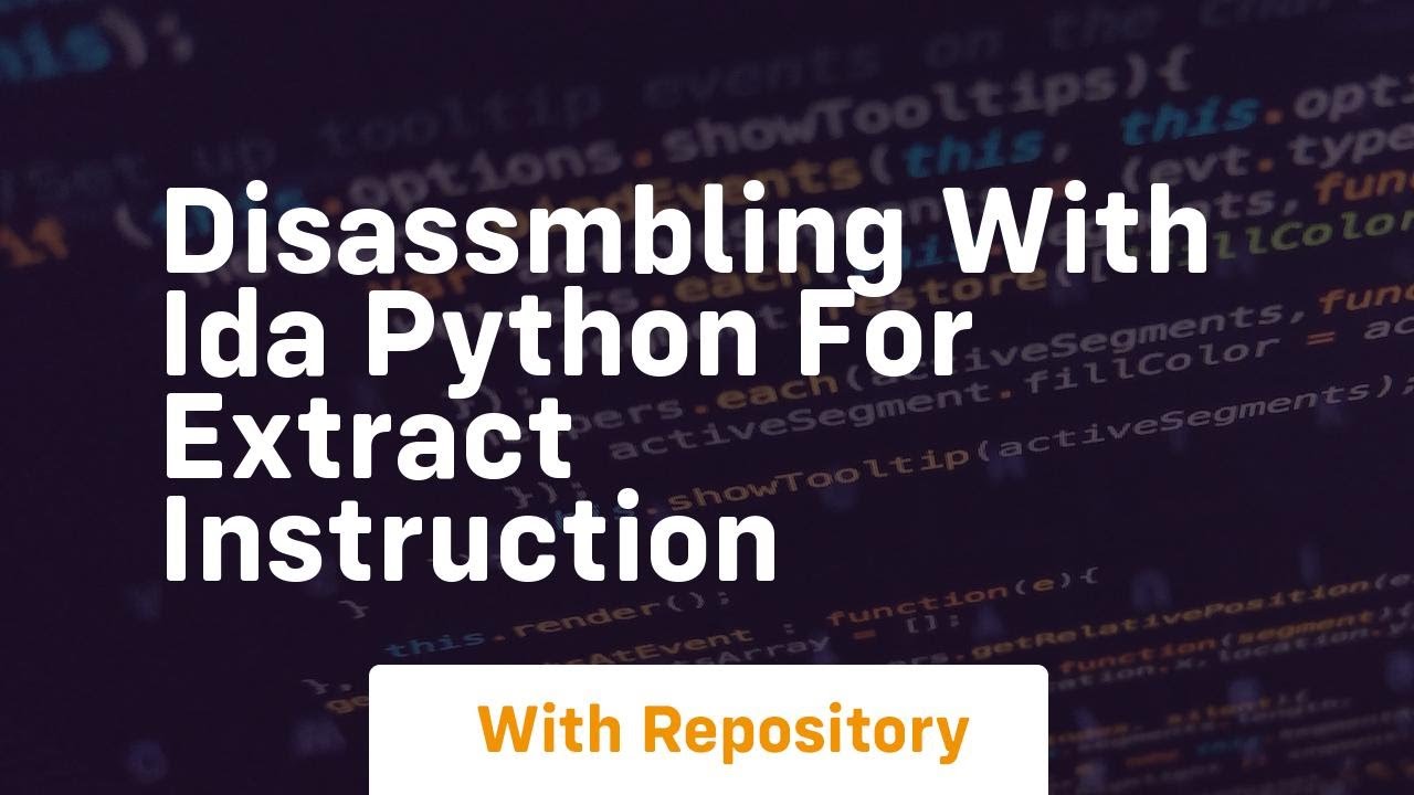 Disassmbling with IDA python for extract instruction