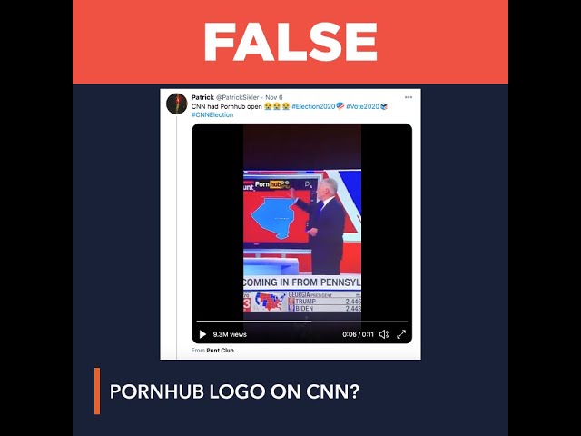 FALSE: Pornhub logo appears on CNN’s 2020 US election coverage