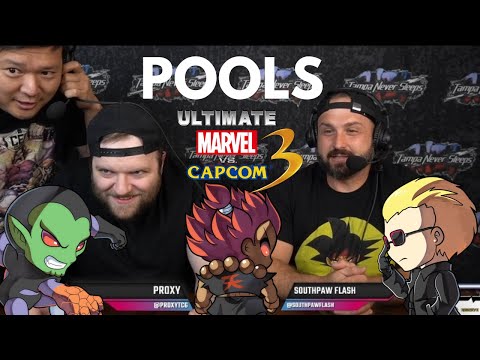 TNS UMVC3 #99 Tournament POOLS (Super Skrull, Hsien-Ko, Chris, Akuma, Captain America, Deadpool)