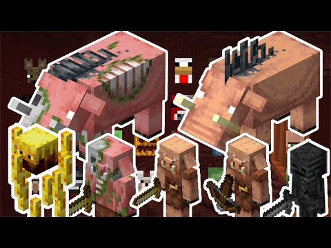 NETHER MOB TEAM VS 8 OF EVERY MOB | MINECRAFT