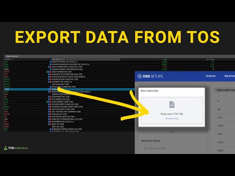 How to Export ThinkOrSwim Chart Data to a CSV File