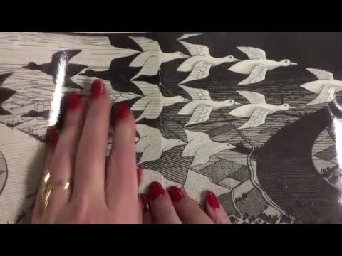 Part of a video titled Kids Can Draw: MC Escher Tessellations (patron spots available)