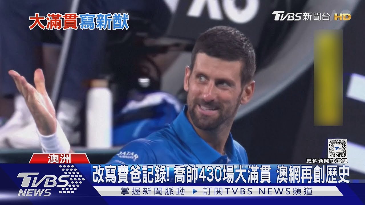 改寫費爸記錄!喬帥430場大滿貫 澳網再創歷史