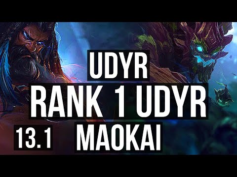 UDYR vs MAOKAI (JNG) | Rank 1 Udyr, 2800+ games, 2.4M mastery, 9/1/1 | EUW Challenger | 13.1