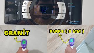 #YERDEN #ISITMA #SICAKLIK #TESTİ / #GRANİT VE #PARKENİN SICAKLIĞINI ÖLÇTÜM ! HAVA 16°C , #KOMBİ 35°C