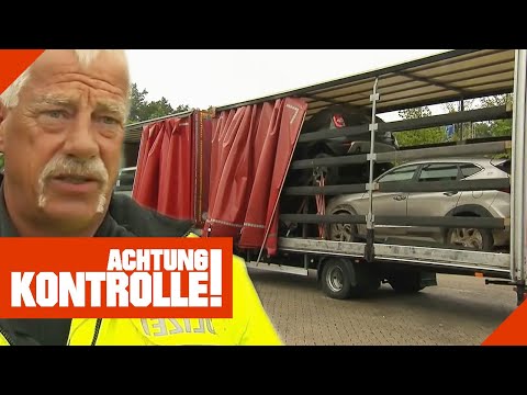Fahrt beendet! LKW muss Autos vom Anhänger abladen 2/2 | Achtung Kontrolle | Kabel Eins