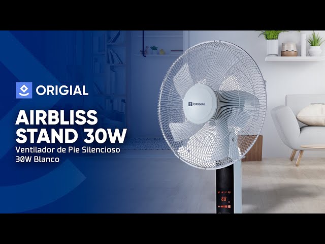 Origial AIRBLISS STAND 30WW Ventilador de Pie Silencioso 30W Blanco video