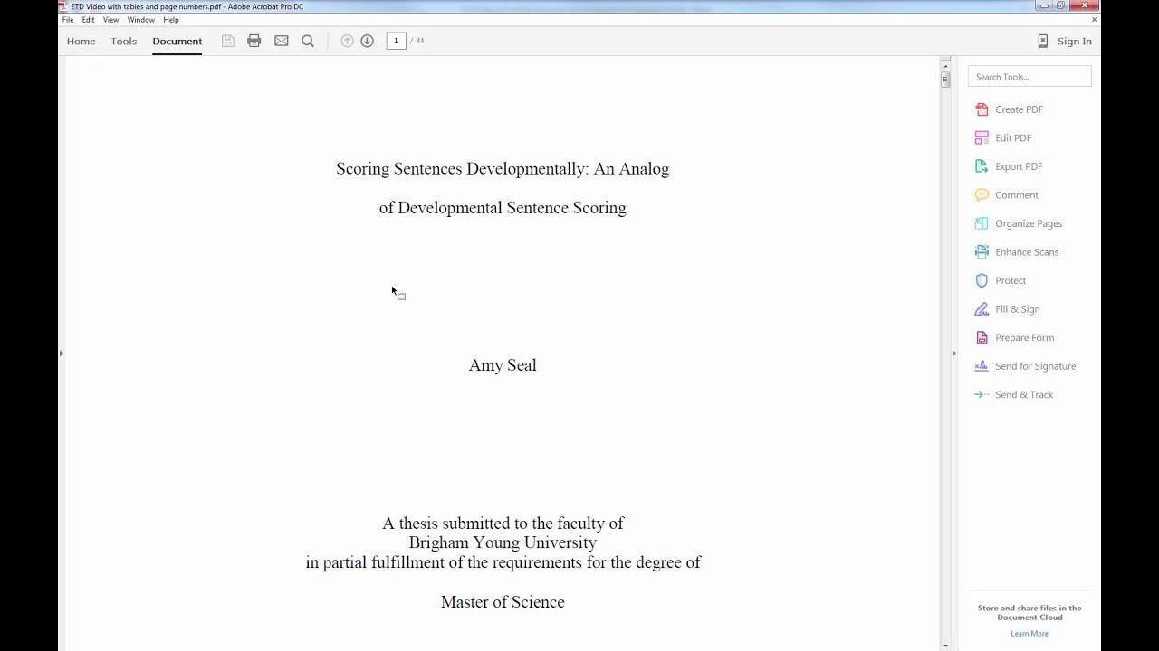 Electronic Thesis and Dissertation 2015: Converting to PDF Alternate Method