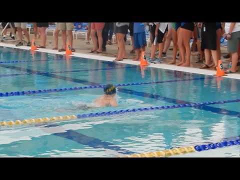 Jack Murlin, age 10, wins in breaststroke against Venetian