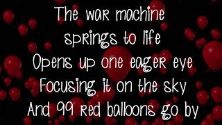 99 Red Balloons (Lyrics On Screen) Nena Lyrics