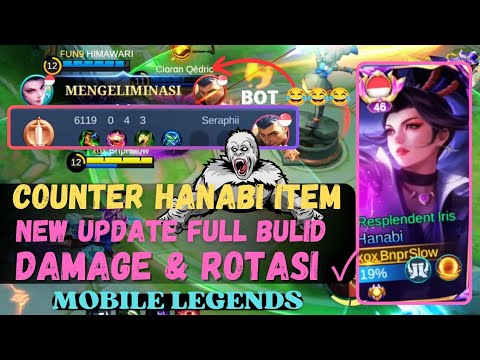 COUNTER HANABI ITEM❗ NEW UPDATE FULL BULID DAMAGE AND ROTASI 🔥 - MLBB